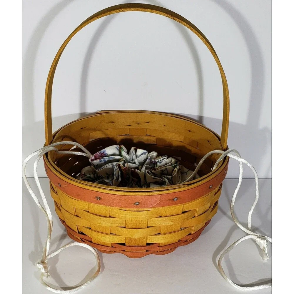 Used ~ Longaberger 1998 MOTHER’S DAY “Rings and Things” BASKET #10383 +New Pouch